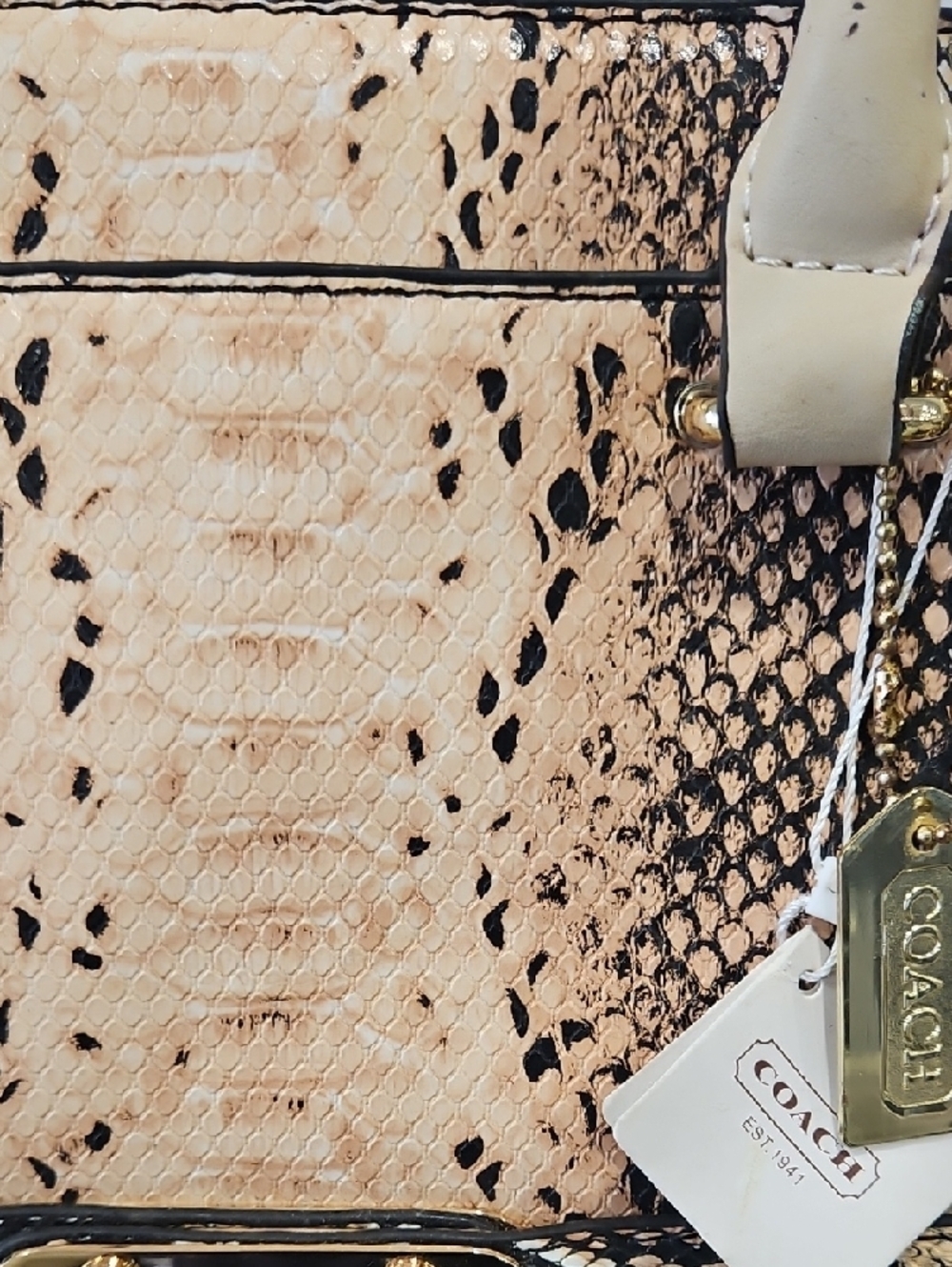 Coach Python-embossed leather Satchel - Picture 5 of 9